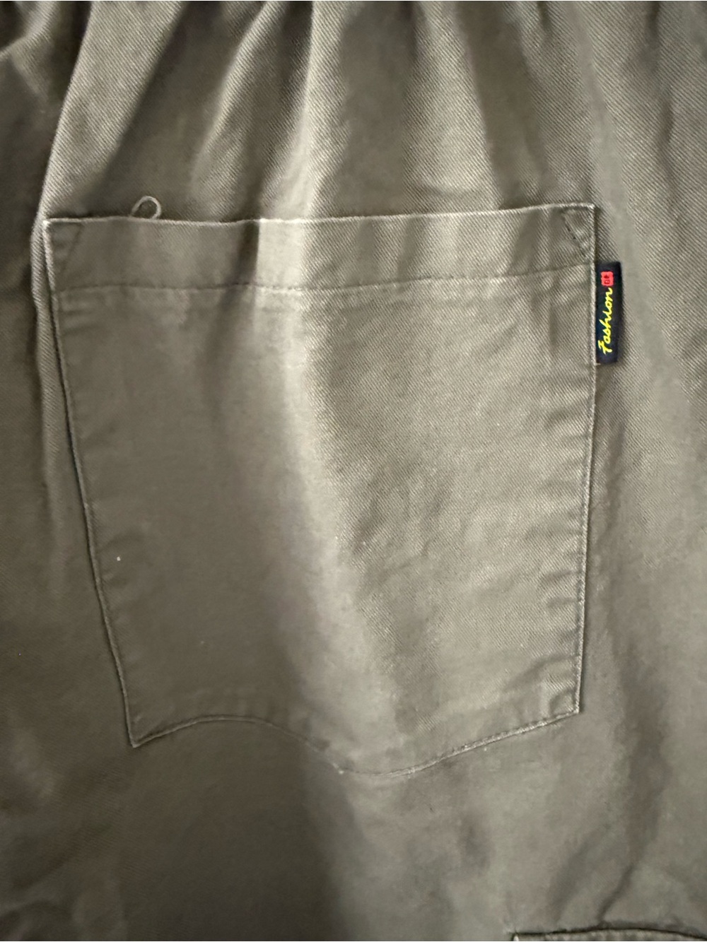 Olive Drawstring Cargo Shorts - Picture 3 of 6